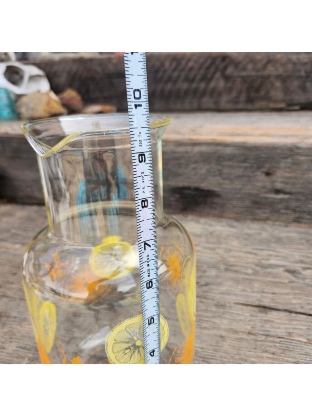 Pyrex 3520 Glass Carafe 2 Qt Citrus Orange Yellow Pitcher Vintage No Lid USA - Picture 9 of 11